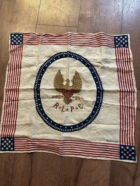 Vintage Ralph Lauren Patriotic Eagle Bandana Scarf - Red, White, Blue, Gold